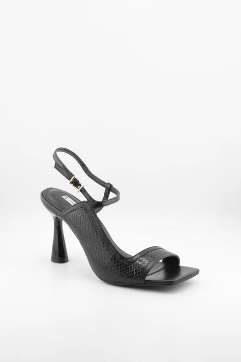 Jorge Bischoff Square-Toe Textured Strappy Heels